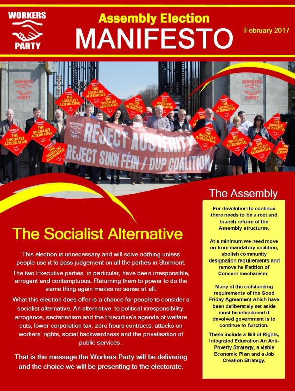Election Manifesto: ‘The Socialist Alternative’ | Workers Party ...